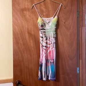 🎉3 for $30.🎉 O’LaLa cute multi colored high waist summer dress (mlb)
